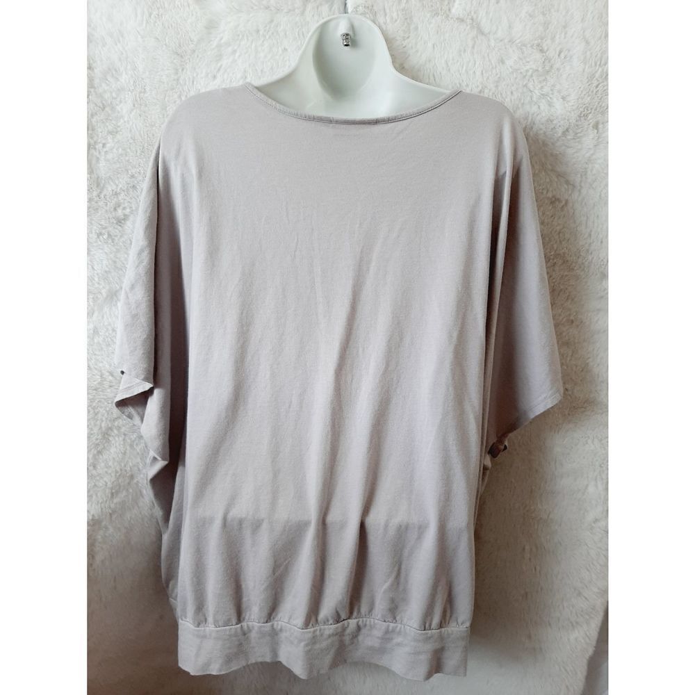 Elle gray gem embellished sz 1X oversized blouse - Picture 3 of 5